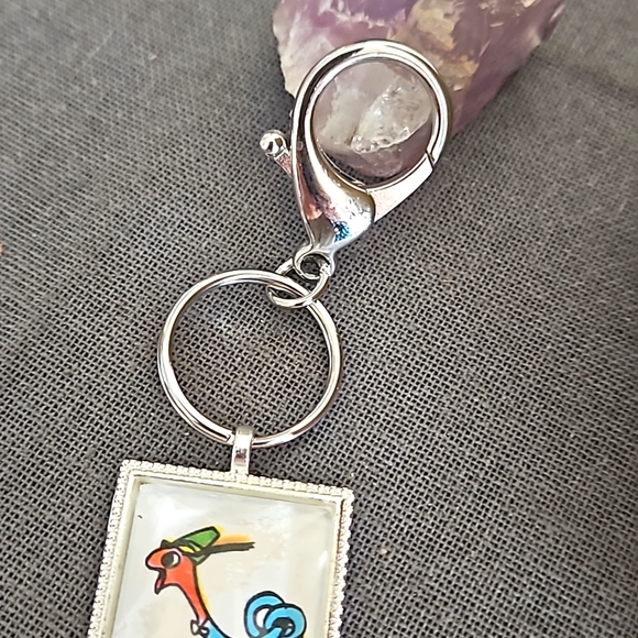 Upcycled Lowly worm book page keyring 1970s w clip Richard Scarry classic ooak - Picture 3 of 5